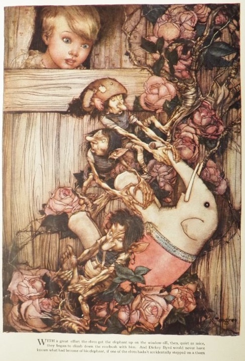 1927 Child with Elves ~ Gustaf Tenggren Print & Story