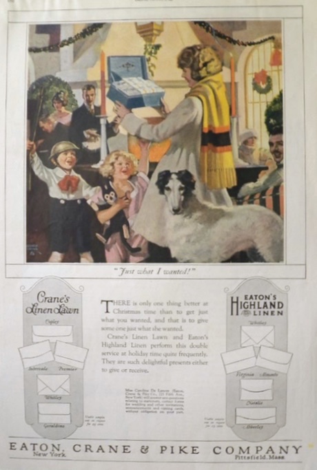 1920 Eaton Crane Pike Fine Writing Papers Ad ~ Borzoi Dog