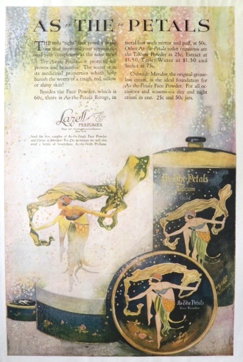 1920 Lazell As The Petals Face Powder Ad ~ Beautiful Art