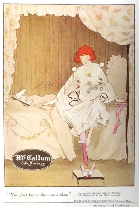 1922 McCallum Silk Hosiery Ad ~ Marjorie C. Woodbury