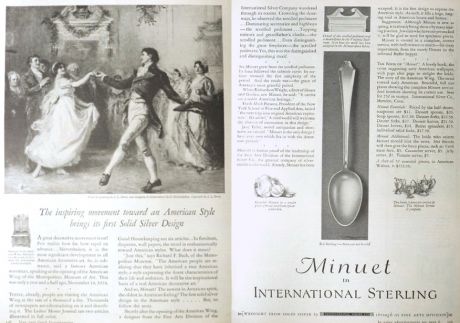 1926 International Silver Ad ~ Minuet Design
