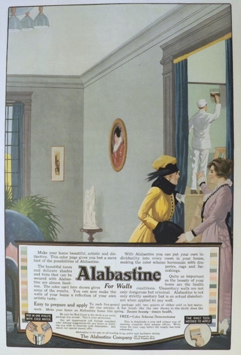 1917 Alabastine Paint Ad ~ Lovely Art