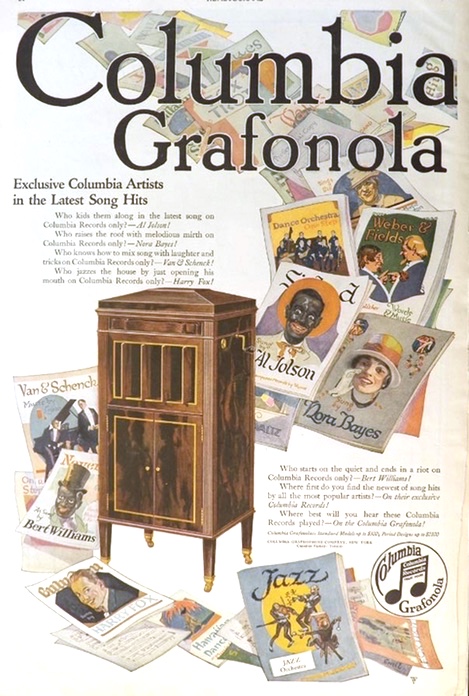 1920 Columbia Grafonola Ad ~ Various Sheet Music