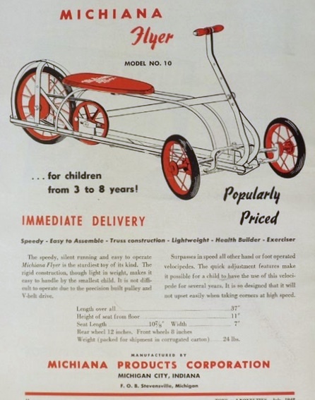 1948 Vintage Michiana Flyer Pedal Car Ad