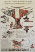 1923 Mother Goose Paper Doll Cut-Out ~ Airplane Broomstick