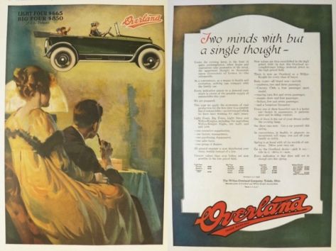 1917 Willys Overland Ad ~ Two Minds with a Single Thought