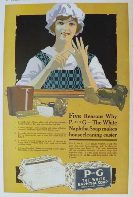 1917 Naphtha Soap Ad ~ Five Reasons