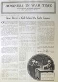 1918 WWI Illustrated Article ~ A Girl Works Behind the Soda Counter