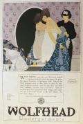 1920 Wolfhead Undergarments Lingerie Ad ~ Maid Helps Woman