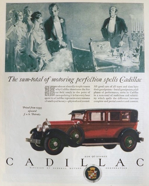 1927 Cadillac Ad ~ Motoring Perfection