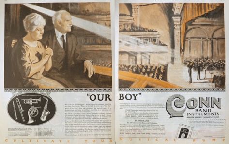 1924 Conn Band Instruments Ad ~ "Our Boy"