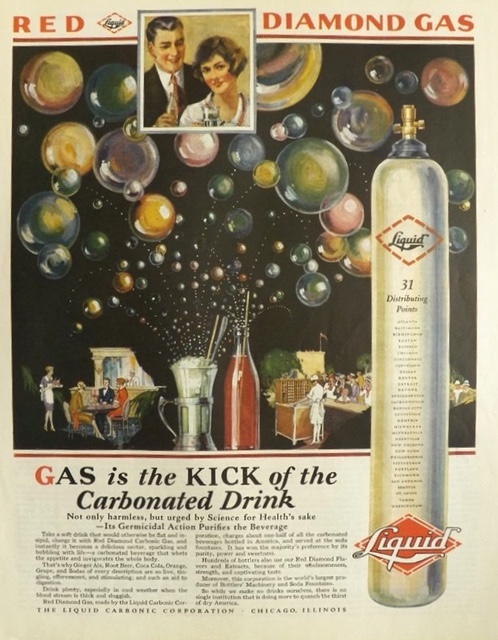 1927 Liquid Carbonic Ad ~ Red Diamond Gas
