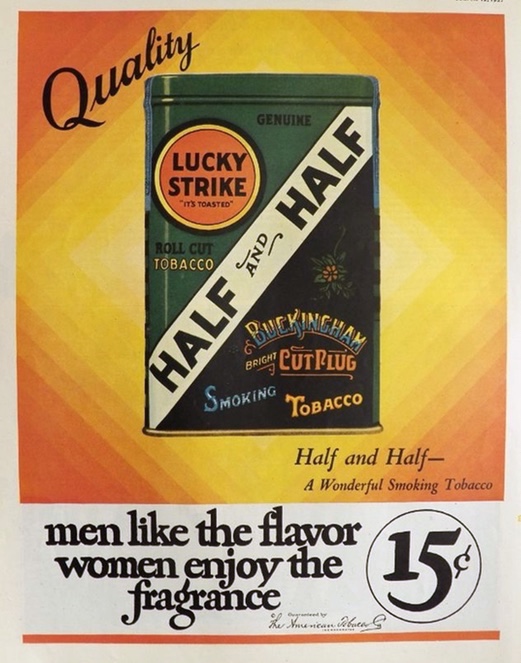 1927 Lucky Strike Half & Half Tobacco Ad
