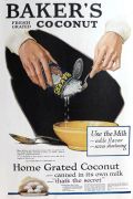 1919 Baker's Fresh Grated Coconut Ad ~ Coconut Candy Recipe