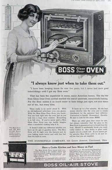1919 Boss Glass Door Oven Ad ~ I Always Know When to Take Them Out
