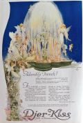 1919 Djer Kiss Ad ~ Pogany ~ Fairies, Cupids at Fountain