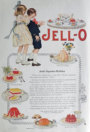 1918 Jello Ad ~ Jack's Sugarless Birthday
