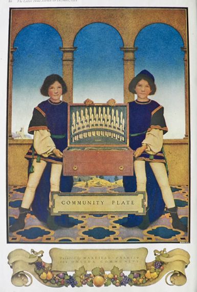 1918 ORIGINAL Community Plate Ad ~ MAXFIELD PARRISH