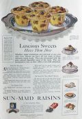 1919 Sun Maid Raisins Ad ~ Raisin Puff Recipe