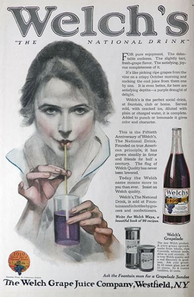 1919 Welch's Grape Juice Ad ~ The National Drink