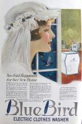 1920 Blue Bird Electric Washing Machine Ad ~ Bride's New Home