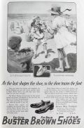1920 Buster Brown Shoes Ad ~ Beach Kids