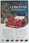 1927 Corona Typewriter Ad ~ Colored Coronas for Christmas