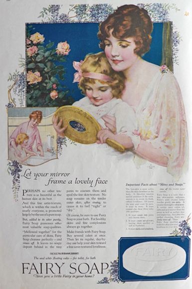 1920 Fairy Soap Ad ~ Mom & Child Look in Mirror