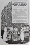 1920 Good Luck Red Jar Rings for "Cold Pack" Canning ~ Swastika