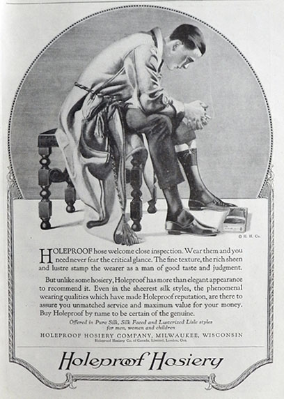 1920 Holeproof Hosiery Ad ~ Close Inspection