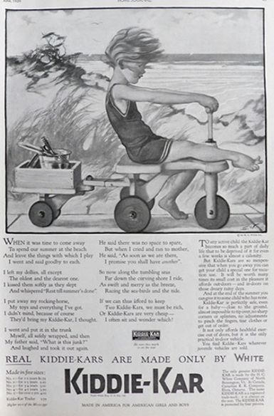 1920 Kiddie-Kar Kids Ride-On Toys Ad