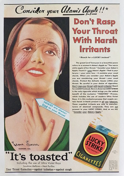 1931 Lucky Strike Cigarettes Ad ~ Leona Sousa