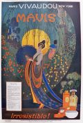 1920 Vivaudou Mavis Talc Ad ~ Stunning Nouveau Art ~ Fred Packer