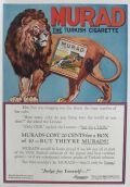 1920 Murad Turkish Cigarettes Ad ~ Lioness