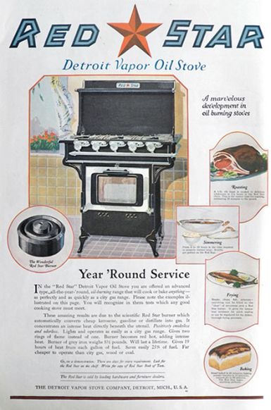 1920 Red Star Detroit Vapor Oil Stove Ad