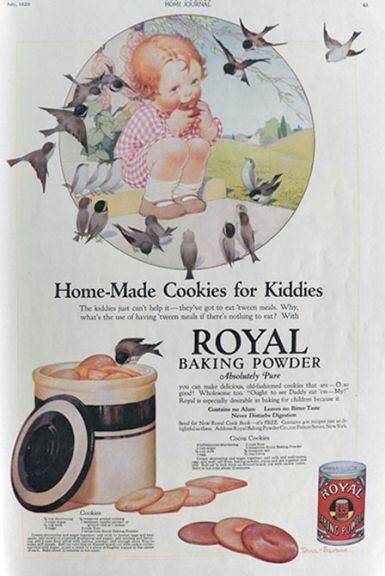 1920 Royal Baking Powder Ad ~ Child with Chickadees