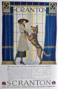 1920 Scranton Lace Ad ~ Coles Phillips ~ German Shepherd Dog