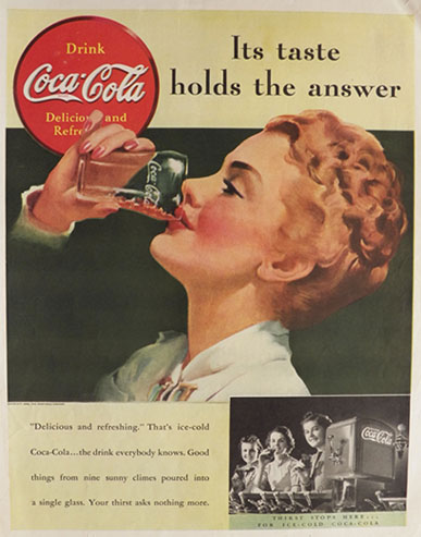 1939 Coca Cola Coke Ad ~ Its Taste Holds the Answer