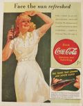 1941 Coca Cola Coke Ad ~ Face The Sun Refreshed
