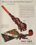 1941 Half & Half Tobacco Ad ~ Carved Lion Pipe