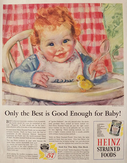 1936 Heinz Baby Food Ad ~ Maud Fangel