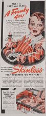 1941 Skinless Hot Dogs Ad ~ 4th of July