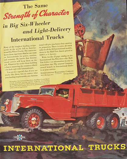 1936 International Harvester Truck Ad ~ Strength of Character