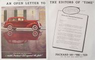 1936 Packard 120 Ad ~ Letter to Time Magazine