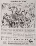 1943 WWII Philco Radio Ad ~ Sammy McKim Political Cartoon