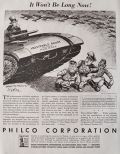 1942 WWII Philco Radio Ad ~ S.J. Ray Political Cartoon