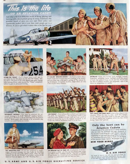 1949 US Army & Air Force Recruitment Ad ~ Aviation Cadet