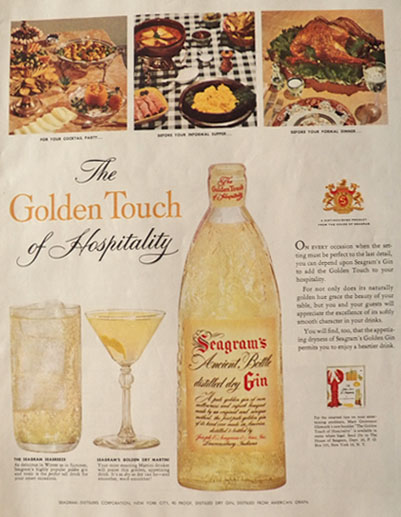 1954 Seagram's Gin Ad ~ Ancient Bottle