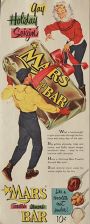 1953 Vintage Mars Bar Ad ~ Gay Holiday Seizin'