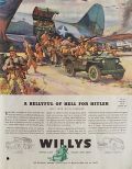 1943 Willy Jeep Ad ~ Bellyful of Hell for Hitler